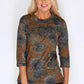 Autumnal Pressed Leaf Print Pullover