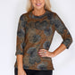 Autumnal Pressed Leaf Print Pullover