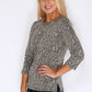 Sand Abstract Butterfly Print Knit Jumper