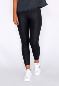 Black Snake Skin Fleece Lined Leggings