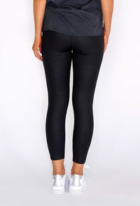 Black Snake Skin Fleece Lined Leggings