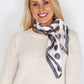 Grey Silk Polka Dot Square Scarf