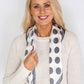 Grey Silk Polka Dot Square Scarf