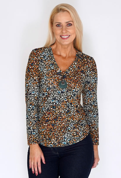 Peacock Print Top