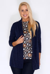 Navy Open Knit Cardigan-1