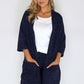 Navy Open Knit Cardigan