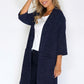 Navy Open Knit Cardigan