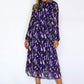 Zapara Purple Flowing Midi Dress