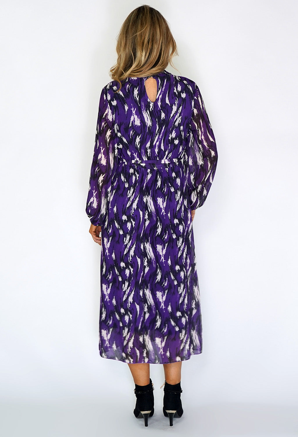 Zapara Purple Flowing Midi Dress