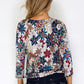 Zapara Glitter Neck Printed Top