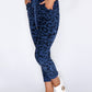 Dark Blue Worn Leopard Joggers