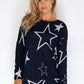 Navy Star Print Jumper