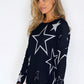 Navy Star Print Jumper