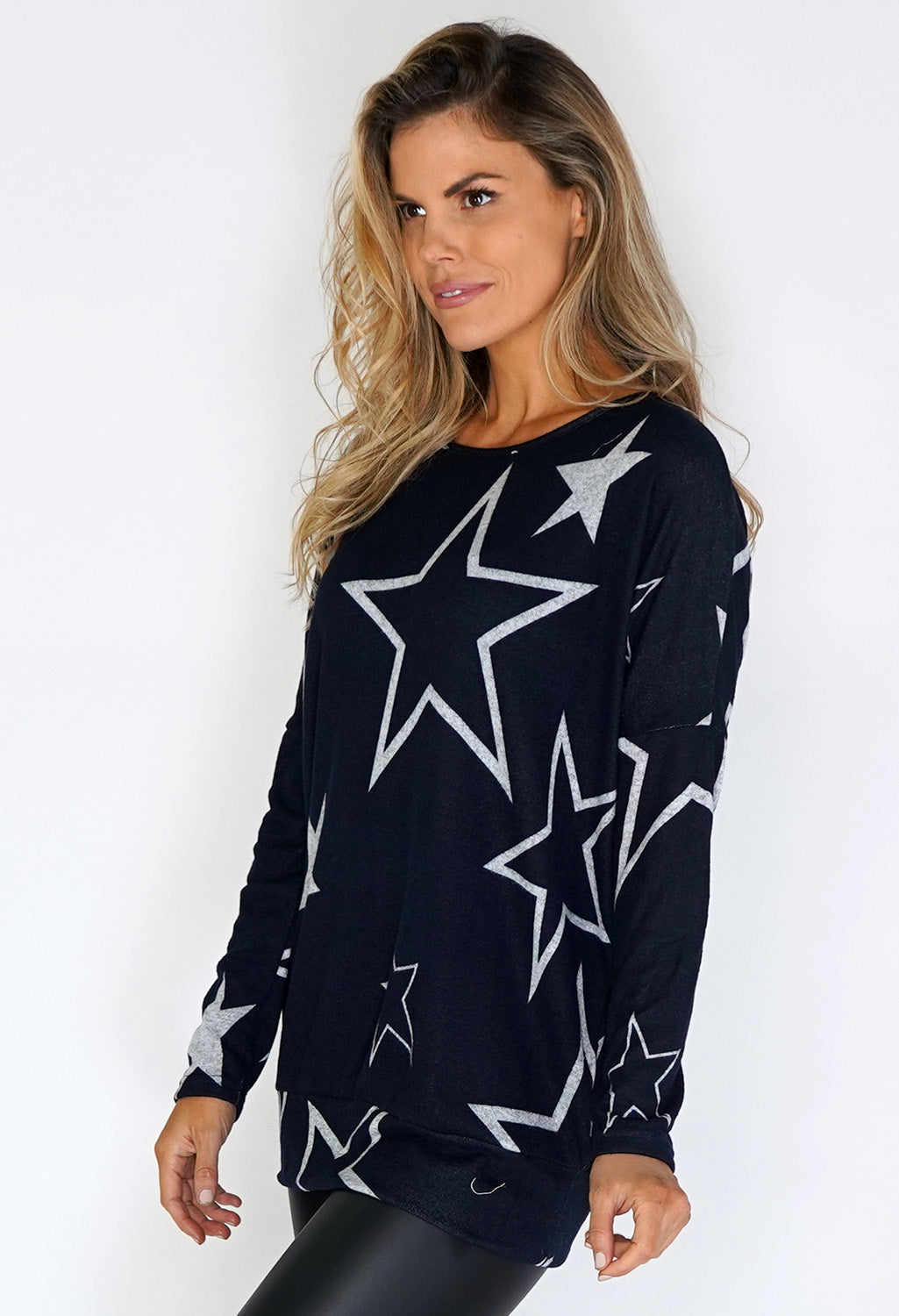 Navy Star Print Jumper