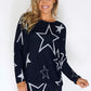 Navy Star Print Jumper