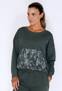 Khaki Jumper with Large Camouflage Front Pocket