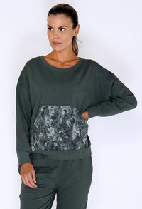 Khaki Jumper with Large Camouflage Front Pocket