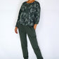 Khaki Dropped Shoulder Camouflage Knit Top