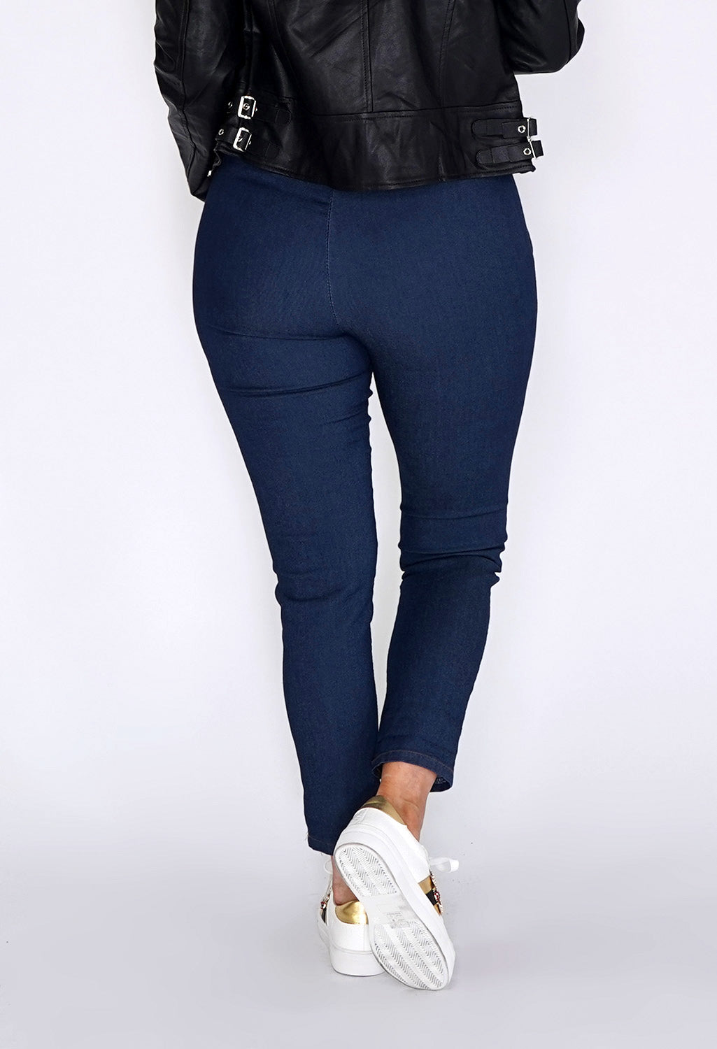 Dark Denim Paper Bag Waist Joggers