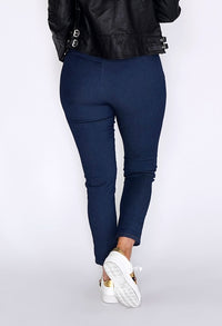 Dark Denim Paper Bag Waist Joggers