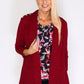 Sophie B Red Knit Open Cardigan with Button Shoulder