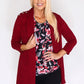 Sophie B Red Knit Open Cardigan with Button Shoulder