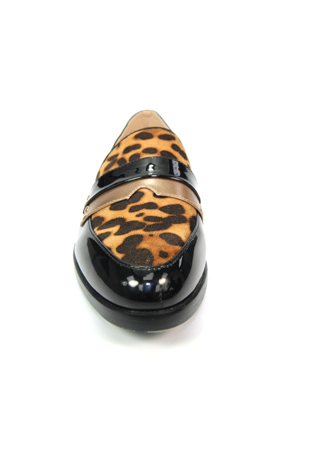 Lunar Black Loafer with Ocelot Print