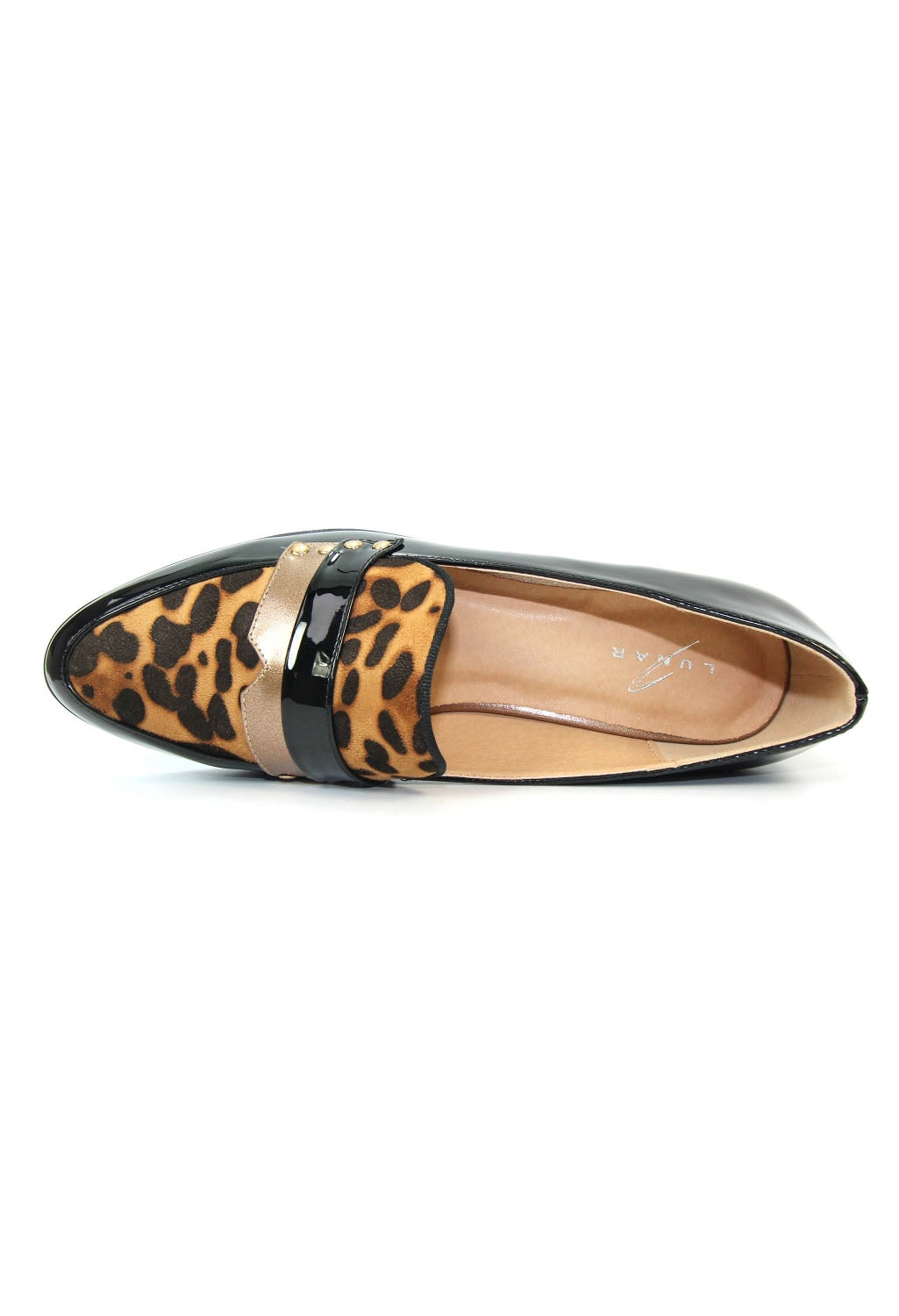 Lunar Black Loafer with Ocelot Print