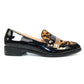 Lunar Black Loafer with Ocelot Print