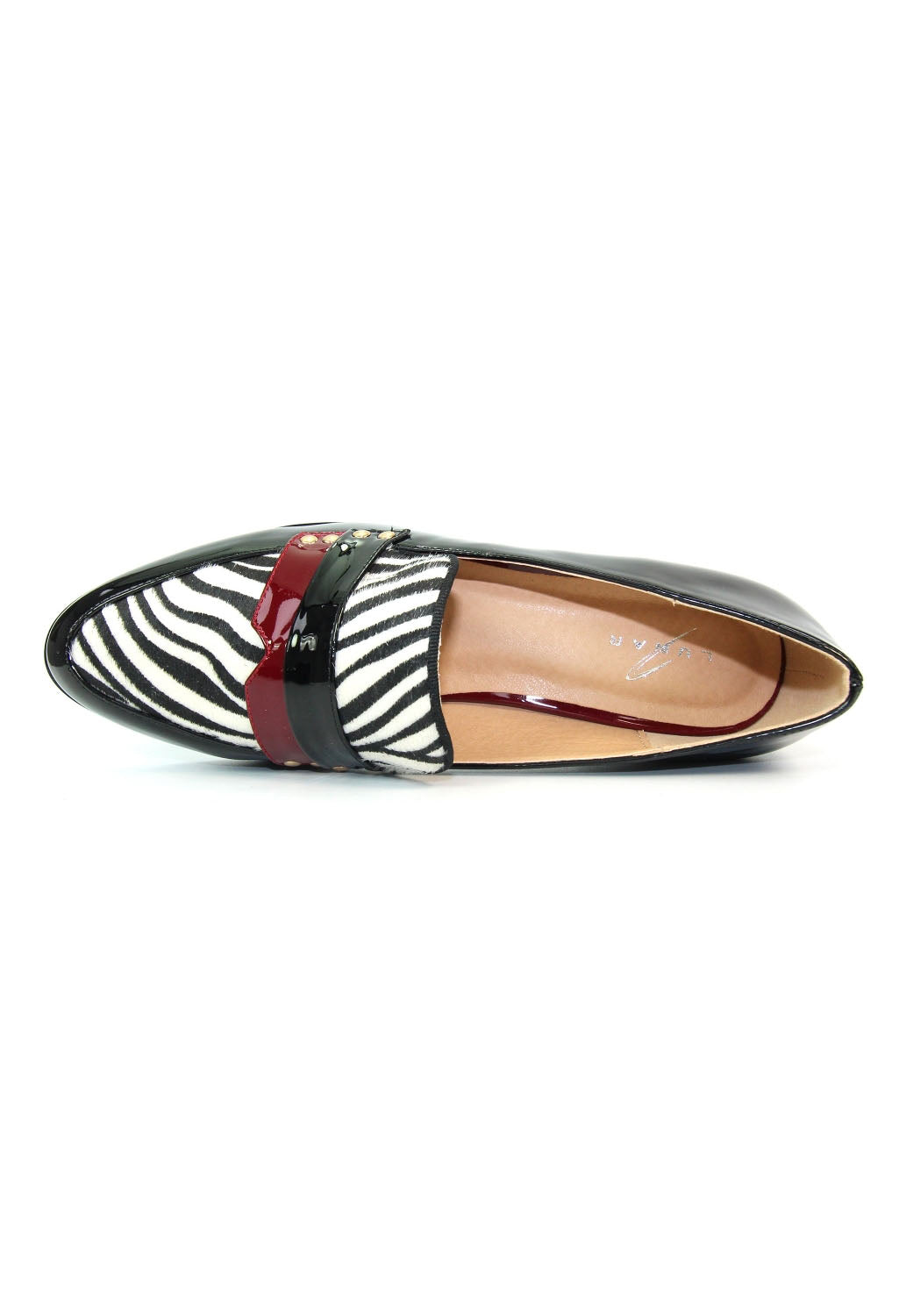 Lunar Black Loafer with Zebra Print