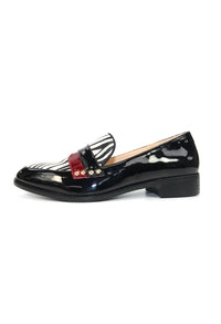 Lunar Black Loafer with Zebra Print