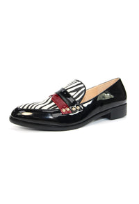 Lunar Black Loafer with Zebra Print