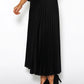 Zapara Black Midi Pleated Skirt