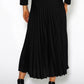 Zapara Black Midi Pleated Skirt