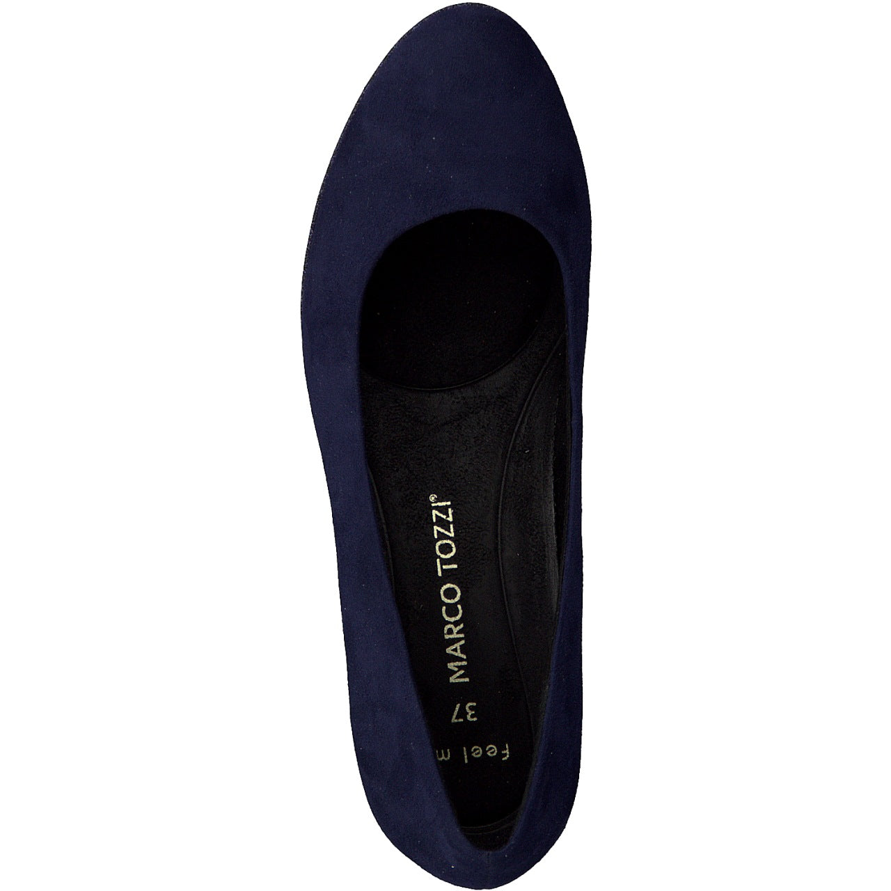 Navy Faux Suede Court Shoe