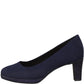 Navy Faux Suede Court Shoe