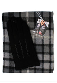 Men's Black Scarf and Gloves Set