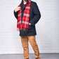 Men's Red Checked Scarf