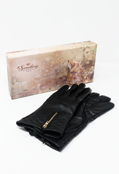 Black Genuine Leather Gloves