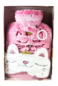 Kitty Hot Water Bottle and Eye Mask Gift Set