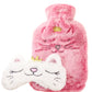 Kitty Hot Water Bottle and Eye Mask Gift Set