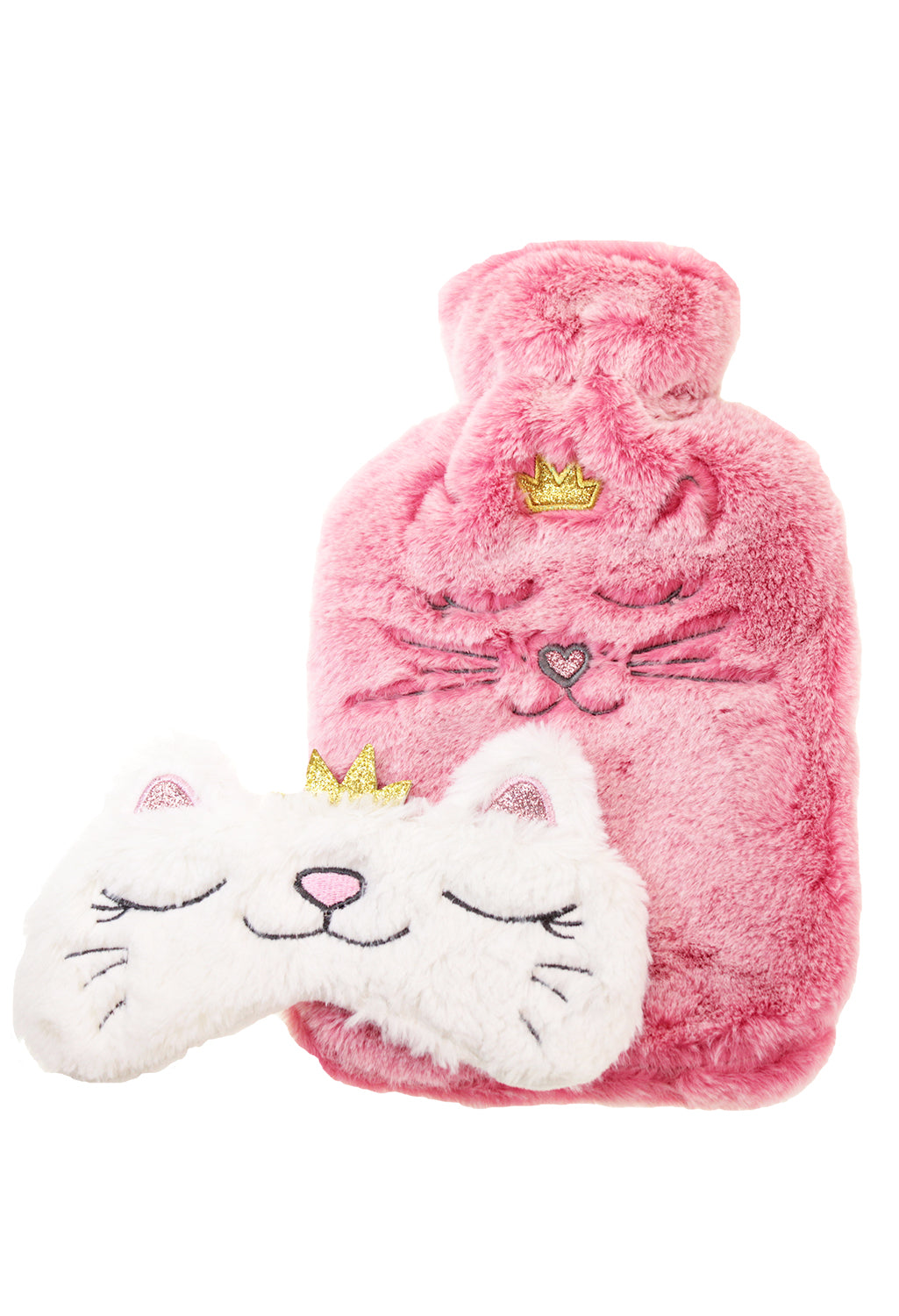 Kitty Hot Water Bottle and Eye Mask Gift Set