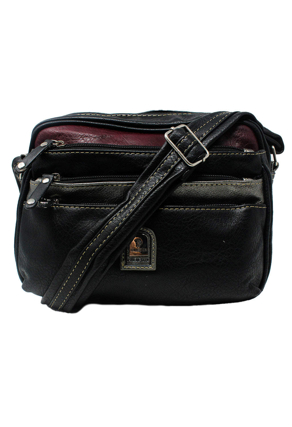 Black Crossbody Bag with Front Pockets-1