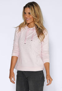 Soft Rose Knit Jumper with Diamante Details