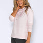 Soft Rose Knit Jumper with Diamante Details