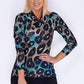 Peacock Print Turtle neck Top