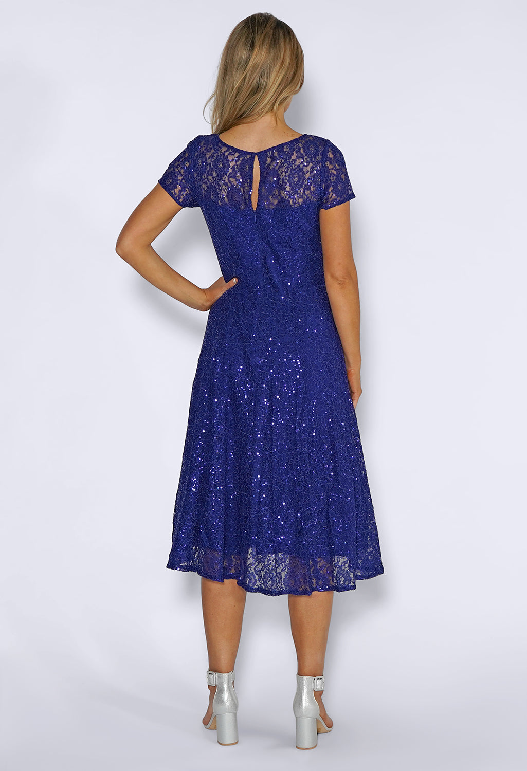 Iris Sequin Lace Midi Dress