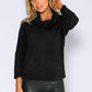 Black Rolled Neck Knit Jumper