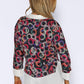 Fuchsia Ring Print Knit Jumper with White Shirt Details