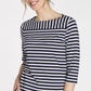 Round Hem Striped T-Shirt